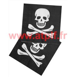 Lot de 12 serviettes "Pirate" 33X33cms