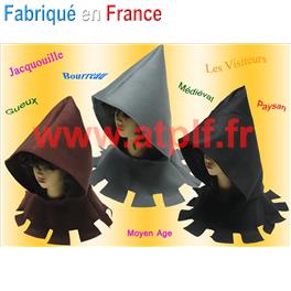 Cagoule Noire, Coiffe de Bourreau, Paysan, Gueux, Moyen Age