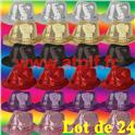 Lot de 24 Borsalino Disco Sequin Paillettes 6 coloris assortis