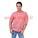 Tee Shirt rayé blanc-rouge (H) 