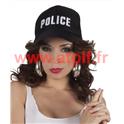 Casquette noire de Policier (réglable)