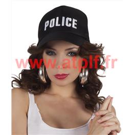 Casquette noire de Policier (réglable)