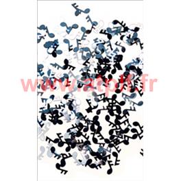 Confetti de Table Notes de musique, noires et Argent (sachet de 10Grs)