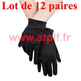 Lot de 12 paires de Gants court noir