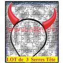 Lot de 3 Cornes de Diable (serre-tête)