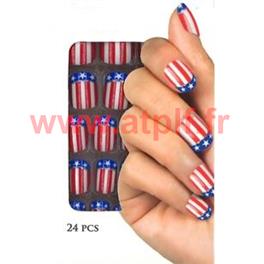 Set de 24 Faux ongles Usa