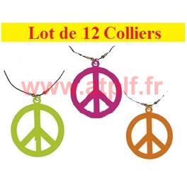 Set de 12 colliers Collier Hippie fluo (3 couleurs)