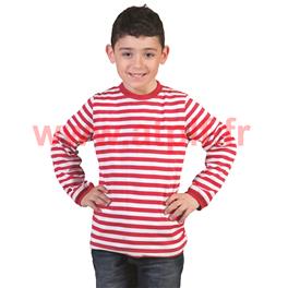Tee Shirt enfant gongolier rayé blanc rouge
