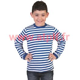 Tee Shirt enfant "Gondolier, Clown rayé bleu blanc