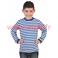 Tee Shirt enfant "Gondolier, Clown rayé bleu blanc