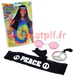 Set de Déguisement Hippie (Bandeau +Collier+Lunette)