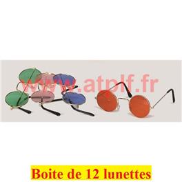 Boite de 12 Lunettes couleur ronde Lennon Hippie