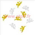 Confettis de table ange - or et argent - 1,6 cm - sachet de 10 gr 