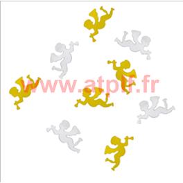 Confettis de table ange - or et argent - 1,6 cm - sachet de 10 gr 