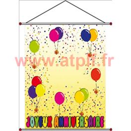 Poster plastique - "joyeux anniversaire" - 55 x 71 cm 