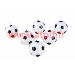 Bougie ballon de football - (blister de 6)