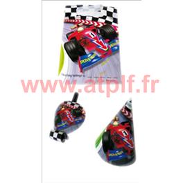 Sachet go&ucirc;ter voiture - 4 chapeaux, 4 sans g&ecirc;nes et 4 sachets plastique