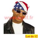 Lot de 12 Bandana Amérique, "Usa" 55 X 55cms