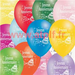 Ballons Joyeux Anniversaire (sac de 100) Ø29cms