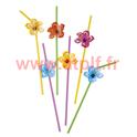 Lot de 6 pailles chalumeaux "Hibiscus"  24cms