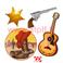 Set de 4 décoration  Cut out, Western, Farwest 40 cm 