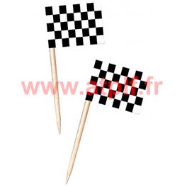 blister de 50 Mini drapeaux à damiers - F1 3 x 5cm