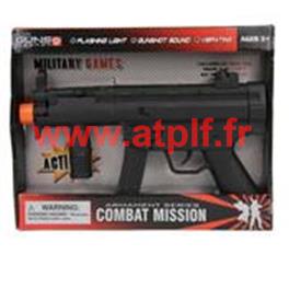 Mitraillette noire, Gign, militaire, police,  (sonore & lumineuse)