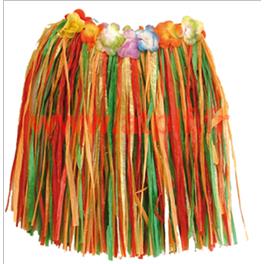 Jupe Hawaienne, Pagne avec ceinture à fleurs 40cm multicolore