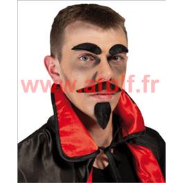 Moustache + barbichette + sourcils diabl Moustache + barbichette + sourcils diabl