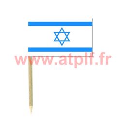 blister de 50 Mini drapeaux Israel 3 x 5cm, pic apéro, cocktail,