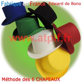 Chapeau Haut de forme "Méthode Edward de Bono", les 6 Chapeaux