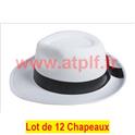 LOT A PRIX PRO: 12 Chapeaux Borsalino blanc, Gangster, Prohibition, Mafia, 