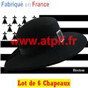 Lot de 6 Chapeaux Breton adulte (feutre)