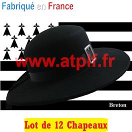 Lot de 12 Chapeaux Breton adulte (feutre)