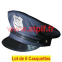 LOT A PRIX PRO: 6 Casquettes de Policier adulte