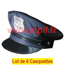 LOT A PRIX PRO: 6 Casquettes de Policier adulte