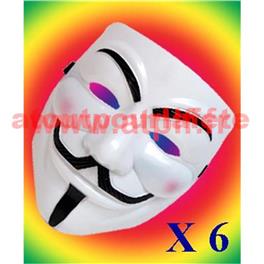 Lot a Prix Pro - 6 MasqueS V, Vendetta,Anonymous, Indigné, Indigne Toi Lot a Prix Pro - 6 MasqueS V, Vendetta,Anonymous, Indigné, Indigne Toi