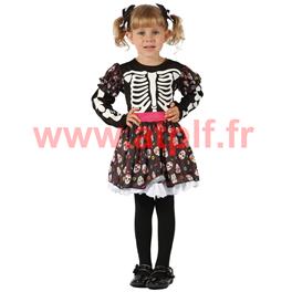 Costume baby luxe robe Day of the Dead - 80/92 cm