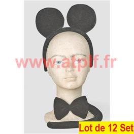 LOT A PRIX PRO: 12 Set de déguisement Mickey (Serre tête oreilles)