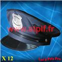 LOT A PRIX PRO: 12 Casquettes de Policier adulte