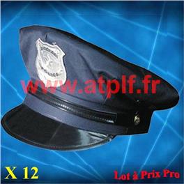 LOT A PRIX PRO: 12 Casquettes de Policier adulte