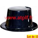 Lot de 12 Chapeaux Haut de Forme Noir,"Rocambole" (plastique)