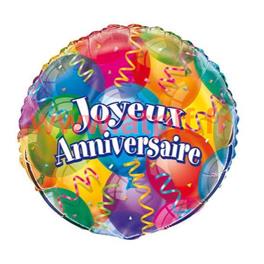 Ballon mylar 18p "Joyeux Anniversaire" ballons