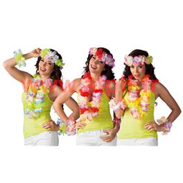 Set Hawaien Soleil 4 pièces (Collier + Tout de Tête + 2 bracelets)