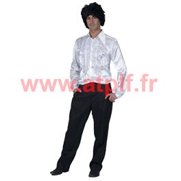 Chemise Disco Blanche à Jabot (H)