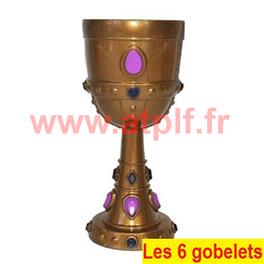 Lot de 6 Gobelets de roi, Calice, Saint Graal,