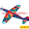 Boite de 12 Avions planeur polystyrene 20cm (modèle panachés)