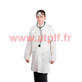 Blouse Blanche de Médecin, Chirurgien, Homme (T.U)