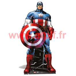 FIGURINE GÉANTE CARTON CAPTAIN AMERICA "© AVENGERS" 177 CM