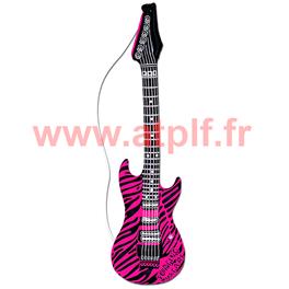 Guitare gonflable Zebré rose 105cm